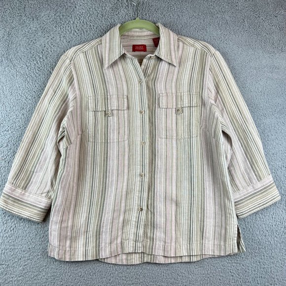 Valerie Stevens Women Small Cotton Button down blouse - Picture 1 of 8